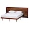 Baxton Studio Graham Mid-Century Ash Walnut Finished Wood Queen Size Platform Bed with Built-In Nightstands 226-12893-ZORO - alternate 1